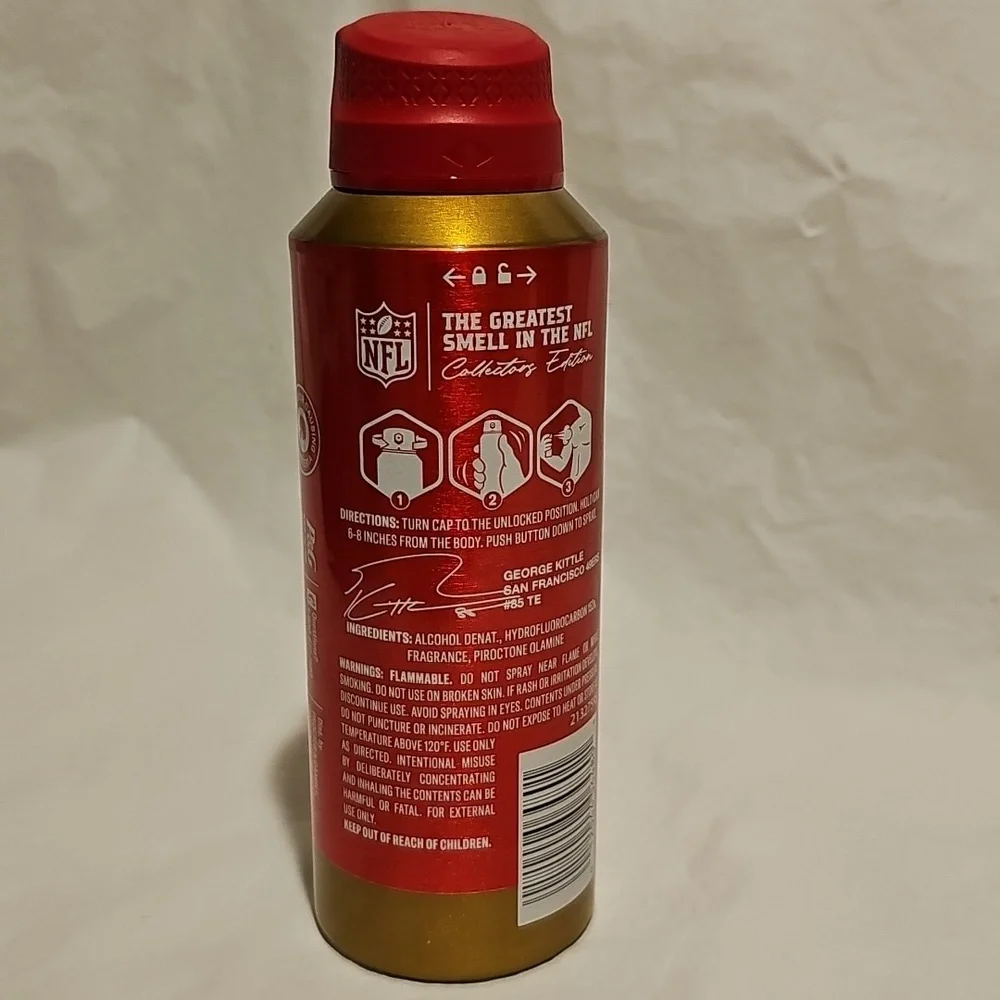 Old Spice Men's Aluminum Free Body Spray, NFL Collection, George Kittle